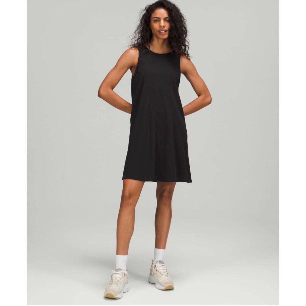 NWT Lululemon Ribbed Modal Cotton Dress in Black size 6